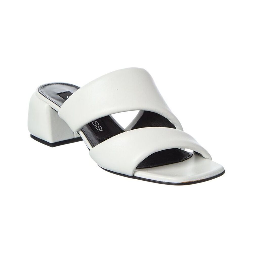 Sergio Rossi Spongy 45 Leather Sandal, White